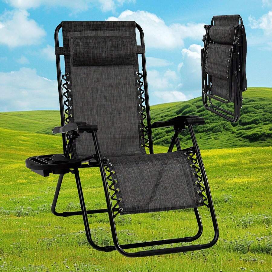 Folding Zero Gravity Chairs Outdoor Patio Recliners With Removable