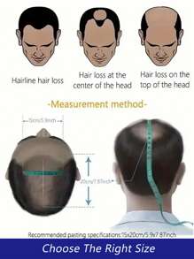 15x20 CM 全 PU 薄皮发系统男士假发，超自然无结 V 形环形男士造型，4 英寸预造型后梳黑色直发人发假发，0.06 毫米薄皮 PU 男士毛细血管假体 - SNatural - 查看 9