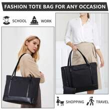 VASCHY Vegan Leather Hobo Bags For Women – Top Handle Satchel Shoulder Purse With Crossbody Guitar Strap, Large Capacity Fashion Tote Bag, Zipper Shoulder Bag Set, Perfect Mother's Day Gift, Professional Work Bag, Commuter Tote, Office & School Bag For Women, College Students, Holiday Gift Idea, Cozy Winter Bag, Perfect For Bridal & Formal Events, Preppy Striped, Wedding Looks, Valentine's Day, Green Palette, Double Denim, Whimsical, Animal Prints, Festival Outfit, Winter Cozy, Preppy Striped, Wedding, Print Trending, - Black - View 7