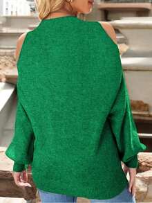 Blusa Suéter De Mujer Comodo Cuello V #SensaciónDelujo #EstiloRomanticoDeSanValentín - Verde - Ver 2
