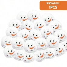 1 cái/2 quả bóng tuyết cho Giáng sinh, trò chơi ném bóng tuyết trong nhà bằng vải nhung, quả bóng tuyết giả mềm mại, quả bóng tuyết nhân tạo cho trò chơi ném tuyết nhiều người chơi, đồ trang trí tiệc Giáng sinh - quả cầu tuyết - Xem 5