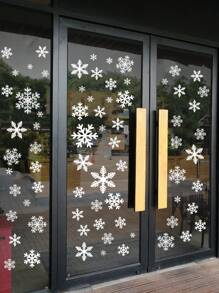 8 包静电窗贴雪花商店橱窗装饰节日玻璃展示贴纸零售店季节性装饰节日主题窗户艺术易于粘贴可移除可重复使用 - 彩色 - 查看 3