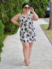 Women's Plus Size Jumpsuit Short Skirt With Printed Lining Summer - 顏色12 - 查看 2