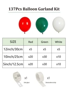 77/137 件圣诞气球花环拱门套件，带红白绿气球圣诞派对装饰，万圣节，万圣节装饰 - 彩色 - 查看 7