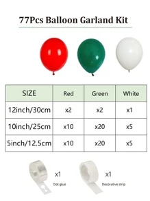 77/137 件圣诞气球花环拱门套件，带红白绿气球圣诞派对装饰，万圣节，万圣节装饰 - 彩色 - 查看 6