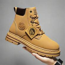 Men Vintage British Style Motorcycle Boots, Fashionable Versatile Hiking Boots, Casual Men Shoes, New Comfortable Sport Shoes, Anti-Slip Work Boots