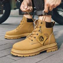 Men Vintage British Style Motorcycle Boots, Fashionable Versatile Hiking Boots, Casual Men Shoes, New Comfortable Sport Shoes, Anti-Slip Work Boots