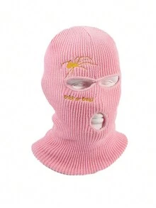 Mũ len 3 lỗ chống gió thêu hình nhện ấm áp, mặt nạ trượt tuyết & thể thao ngoài trời cho mùa đông - 1PC - Xem 7