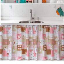 Printed Kitchen Curtain For Counter Sink 1.50m X 0.80cm Without Eyelets - 淺粉色 - 查看 2