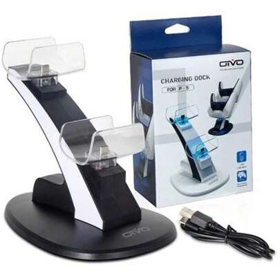 Suporte Base Dock Carregador 2 Controles Com Led Play 5