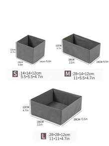 婴儿衣服织物隔层内衣收纳盒，抽屉分隔器收纳盒，适用于内裤、袜子、胸罩，情人节爱心 - 深灰色 - 查看 9
