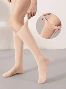 1/2/3 pary aksamitnych skarpet damskich, jednokolorowe, do połowy łydki, skarpetki na łydki, ocieplacze na nogi, skarpetki za kostkę, długie skarpetki, podkolanówki, odpowiednie na jesień i zimę, Y2K, przytulne - Wielokolorowe - Zobacz 11