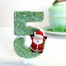 1 件圣诞老人数字蜡烛绿色渐变创意生日蜡烛日常最佳生日礼物送给妈妈的女朋友圣诞派对、房间装饰、礼物 - 聖誕老公公 - 查看 4