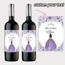 Personalized 15 Years Bottle Stickers - Matte Crown Design For Birthday Celebrations-30pcs Her, Friends - Multicolor - View 2