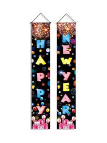 2 đèn neon mừng năm mới 2025 phông nền biểu ngữ đạo cụ trang trí đầy màu sắc cho tiệc đêm giao thừa, trang trí biển báo hiên nhà ngoài trời - Nhiều màu - Xem 7