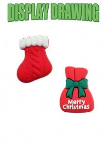 Bộ sưu tập 10-30 sản phẩm Giáng sinh, Bông tuyết, Áo len, Tất, Ví, Ngôi sao, Nai sừng tấm, Móc khóa giày ô tô Ngẫu nhiên Móc khóa trang trí giày bằng PVC dễ thương khác nhau, Móc khóa giày tự làm, Móc khóa cho giày Vòng tay, Vòng đeo tay, Quà tặng dự tiệc - Màu be - Xem 5