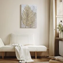 1pc Framed Canvas Poster, Palm Leaf Wall Art Canvas Paintings, Ideal Gift For Bedroom Living Room Corridor, Wall Art, Wall Decor, Winter Decor, Room Decoration - Nhiều màu - Xem 4