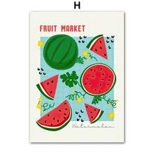 1PC Fruit Market Strawberry Lemon Orange Banana Cherry Wall Art Nordic Posters Hình ảnh cho phòng khách trang trí Canvas Prints Tranh không có khung - Nhiều màu - Xem 39