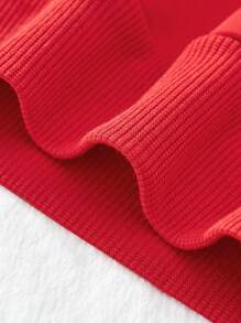 1 Stück lässiger Weihnachtsmotiv bestickter Grafik Pullover für Kleine Jungen, Langarm, modisch für Herbst/Winter