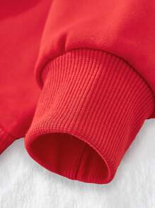 1 Stück lässiger Weihnachtsmotiv bestickter Grafik Pullover für Kleine Jungen, Langarm, modisch für Herbst/Winter