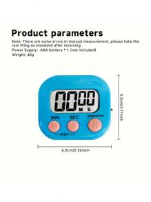 1pc Digital Kitchen Timer, Countdown Cooking Timer With Loud Alarm And Stand, Teacher Timer, Electronic Timer, No Battery Included