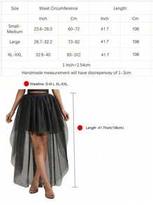 1 Pc High Low Tulle Tutu Skirt For Prom Party Christmas Evening White Black Dark Green Red - Multicolor - View 8