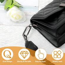 5 件椭圆形登山扣夹，金属弹簧钥匙圈，扳机按扣 O 形环钩夹弹簧钥匙圈扣重型椭圆形狗牌夹适用于包包钱包钥匙扣替换件 - 金色 - 查看 2