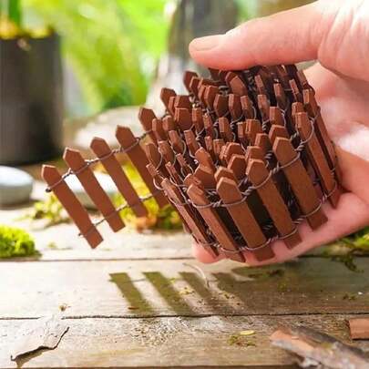 2/10/50PCS Hàng rào gỗ mini Hàng rào thu nhỏ cho vườn cổ tích Cảnh quan nhỏ Chậu hoa Phụ kiện Đồ trang trí cho Nhà Phòng Vườn Quà tặng Giáng sinh