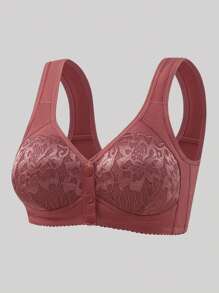 3 peças Conjunto de Sutiãs com Design de Fechamento Frontal, Lingerie Feminina Macia, Confortável e Respirável
