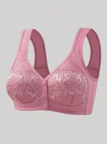 3 peças Conjunto de Sutiãs com Design de Fechamento Frontal, Lingerie Feminina Macia, Confortável e Respirável