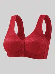 3 peças Conjunto de Sutiãs com Design de Fechamento Frontal, Lingerie Feminina Macia, Confortável e Respirável
