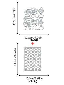 1/2 tấm nền lưới, mẫu khuôn cắt kim loại hình con ong, thảm cắt thủ công DIY, dùng để làm sổ lưu niệm, làm thiệp chúc mừng - Bạc - Xem 12