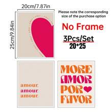 Ensemble de 3 pièces Art mural More Amor Por Favor Sunshine - Maximalist Poster - Citation d'amour - Eclectique coloré moderne rose-orange - Art mural imprimable