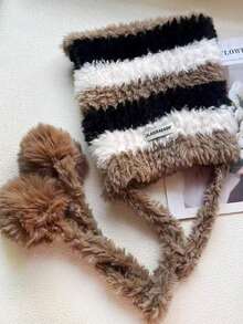 1 chiếc mũ len đan màu cho nữ, mũ len chống lạnh mùa đông ấm áp, thời trang dạo phố dễ thương, phong cách cổ điển, vừa vặn với chu vi đầu, thích hợp cho đi bộ ngoài trời, trượt tuyết, cưỡi ngựa, du lịch, tiệc tùng, sử dụng hàng ngày - MM1931 - Xem 9