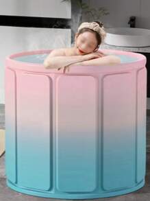 1pc Home Use No-Installation Foldable Portable Storage Soaking Tub, Small Bathtub, Bathing Bucket, Sit Tub Bathroom Decor Summer Bathroom Accessories Back To School
