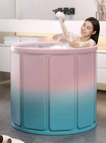 1pc Home Use No-Installation Foldable Portable Storage Soaking Tub, Small Bathtub, Bathing Bucket, Sit Tub Bathroom Decor Summer Bathroom Accessories Back To School