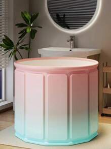 1pc Home Use No-Installation Foldable Portable Storage Soaking Tub, Small Bathtub, Bathing Bucket, Sit Tub Bathroom Decor Summer Bathroom Accessories Back To School