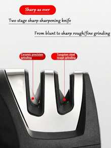 1pc Knife Sharpener Handheld Multi-Function 3 Stages Type Quick Sharpening Tool With Non-Slip Base Kitchen Knives Accessories Gadget,