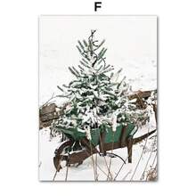 1 件圣诞树红色复古车鹿咖啡厅墙壁艺术帆布画客厅装饰海报和印刷品家居墙壁画无框架 - 彩色 - 查看 28