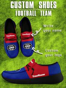 Men's Custom Logo Custom Name Loafers, Buffalo Football Designed Lightweight Comfortable London Sole Canvas Shoes For Spring, Summer, Autumn And Winter, Slouchy Loafers, Personalized Fun Unique Gift For Mom/Dad/Her/Him/Girlfriend/Boyfriend/Wife/Husband/Friend