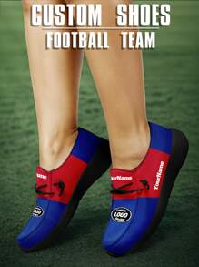 Men's Custom Logo Custom Name Loafers, Buffalo Football Designed Lightweight Comfortable London Sole Canvas Shoes For Spring, Summer, Autumn And Winter, Slouchy Loafers, Personalized Fun Unique Gift For Mom/Dad/Her/Him/Girlfriend/Boyfriend/Wife/Husband/Friend