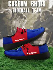 Men's Custom Logo Custom Name Loafers, Buffalo Football Designed Lightweight Comfortable London Sole Canvas Shoes For Spring, Summer, Autumn And Winter, Slouchy Loafers, Personalized Fun Unique Gift For Mom/Dad/Her/Him/Girlfriend/Boyfriend/Wife/Husband/Friend