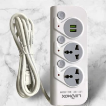 Extensão Elétrica 2 Tomadas Universais+2 USB Lehmox Ley-1631.Max 2500w. Alto Qualidade.