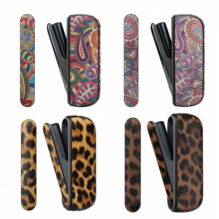 Nuevo estuche protector de piel de imitación con estampado de leopardo, apto para IQOS ILUMA, con tapa lateral reemplazable, incluye bolsa de regalo - Multicolor - Añade 1