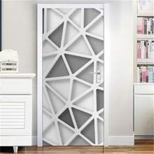 Custom Modern Refrigerator Door Sticker PVC 3D DIY Self-Adhesive Abstract Fashion WallpaperBedroom Kitchen Bathroom Entrance Living Room Art Poster Mural Stickers Home Personalised Stickers