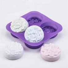 160g Thick Handmade Soap Silicone Mold, Heat-Resistant, Easy Demold, Suitable For Handmade Soap, Candle, Resin Crafts, Cold Process Soap Molds - Purple - View 5