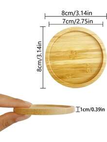 1pc Round Wooden Coaster, Casual Home Decor