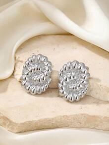 Aomogo 1 对时尚不对称不锈钢吊坠耳环，独特设计，适合女性，时尚礼物 - 耳環 - 查看 8