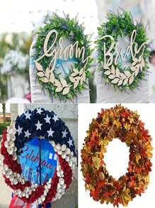 5/10-Pack Classic Style Wooden Craft Wreath Frames 11.81 Inch, DIY Christmas Wedding Decorations, Round Wood Hanging Ornament For Thanksgiving, Halloween, New Year, No Power Needed