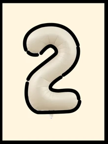 10pcs/Set 40inch (Approx. 101cm) Huge 0-9 Number Cartoon Balloons, Cartoon Balloons, Black & White Balloons, Aluminum Foil Polyester Balloons, White/Pink/Light Blue/Caramel/Cream/Cow Print Foil Balloons, For Birthday Party Decorative Balloon Props - Multicolor - View 42